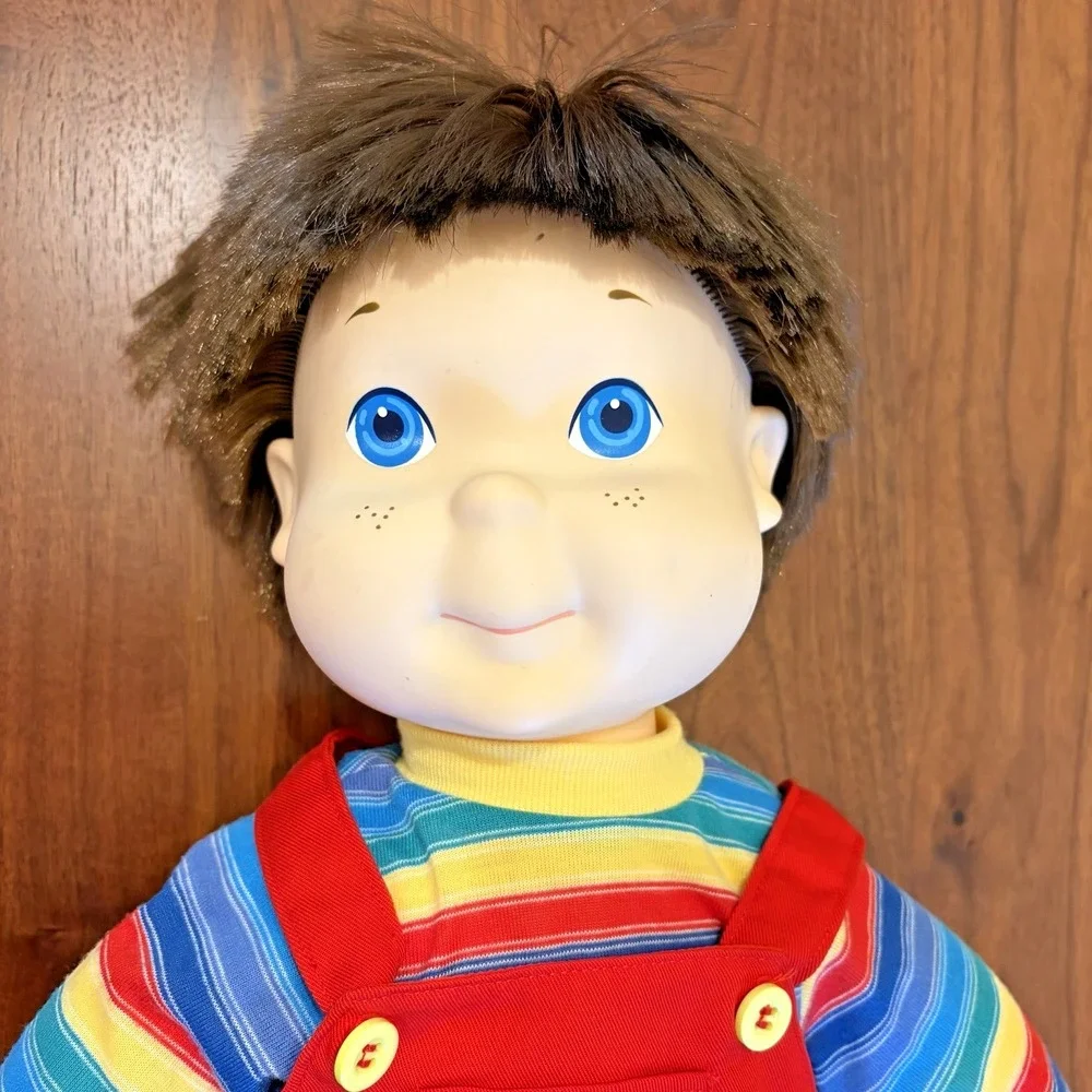 Vintage 1985 Hasbro My Buddy Doll Brown Hair Blue Eyes Red Overalls 22